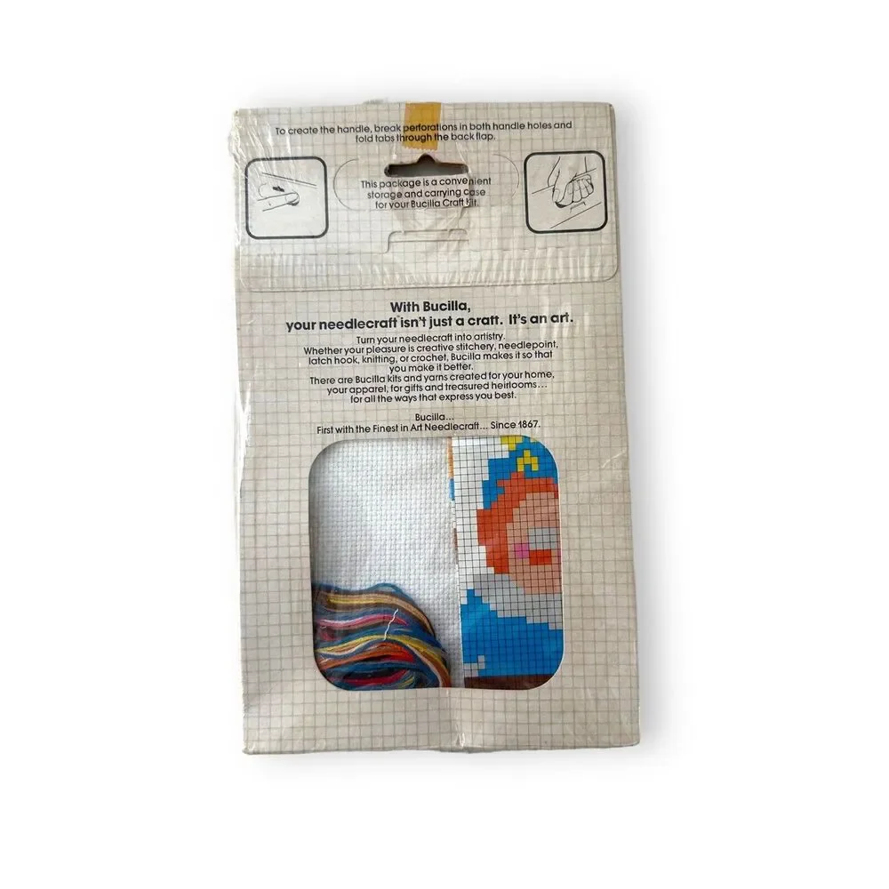 Bucilla Counted Cross Stitch Kit High Wire Antics No 49078 Vintage Clown 80s New